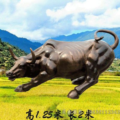 华尔街牛城市景观铜雕