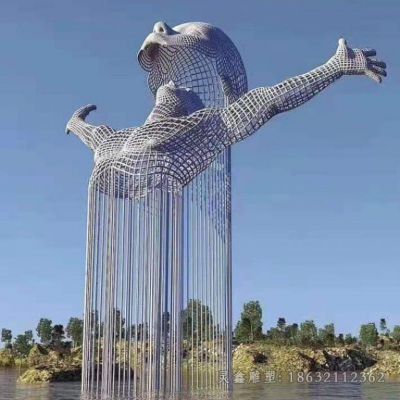 不锈钢镂空人物广场雕塑