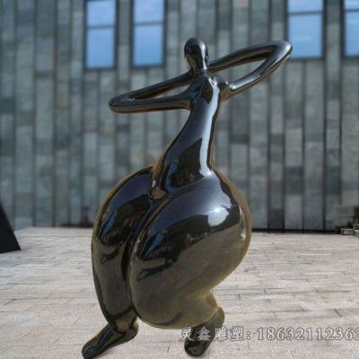 不锈钢镜面抽象人物校园雕塑