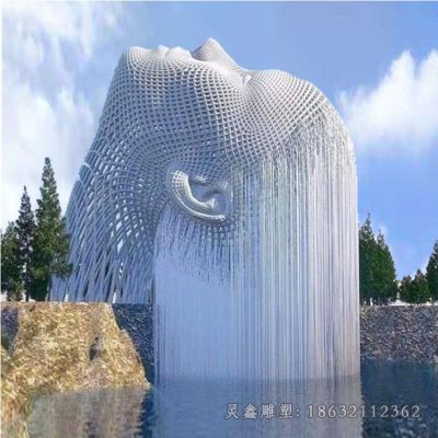 不锈钢镂空人物户外雕塑