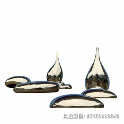 不锈钢镜面水滴城市雕塑