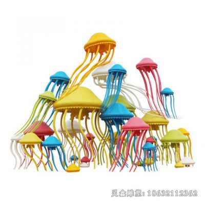 不锈钢彩绘水母广场雕塑