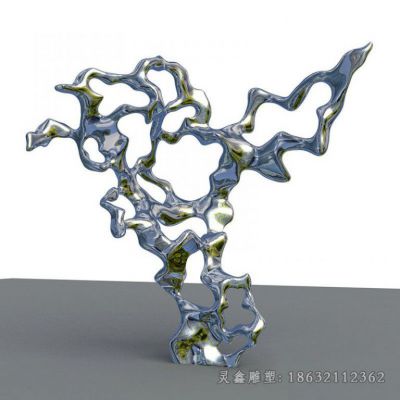 不锈钢抽象太湖石广场雕塑