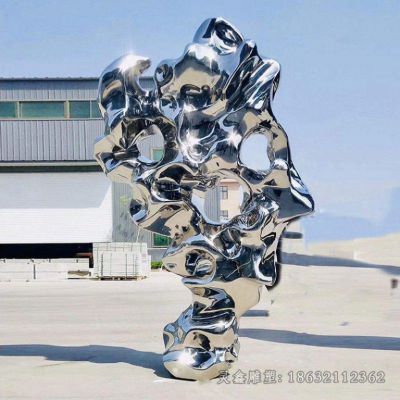 不锈钢抽象太湖石校园雕塑