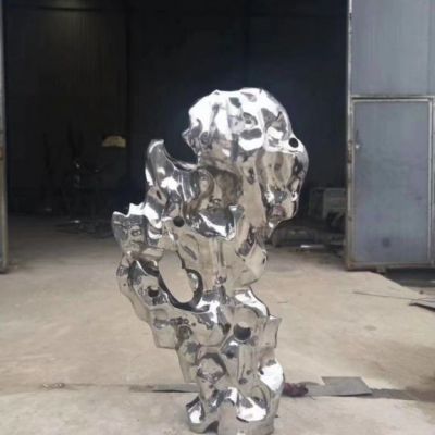 不锈钢抽象太湖石园林雕塑