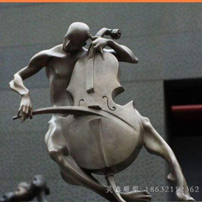 不锈钢抽象大提琴城市雕塑