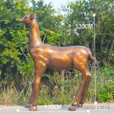 站姿小鹿广场景观铜雕