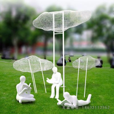 不锈钢人物公园景观雕塑