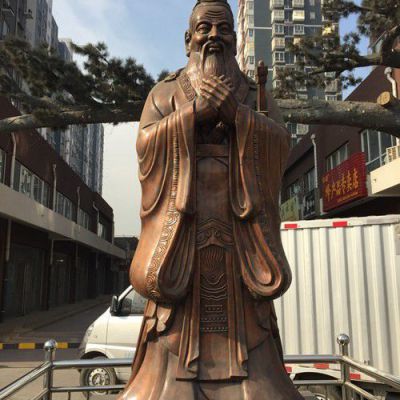 名人老子校园人物铜雕