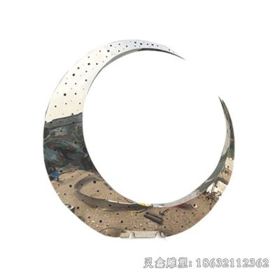 不锈钢镜面月亮广场雕塑