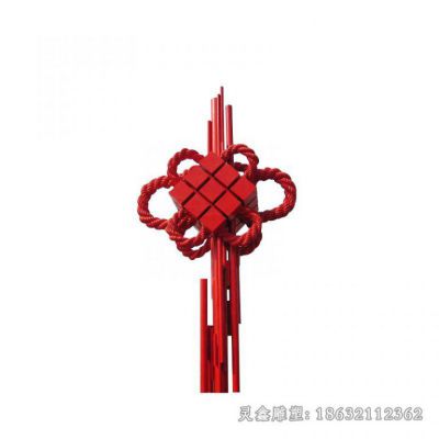 不锈钢彩绘中国结户外雕塑