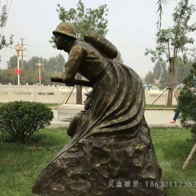 消防员城市人物铜雕