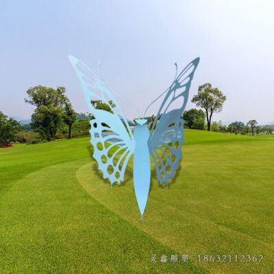 不锈钢彩绘蝴蝶城市雕塑