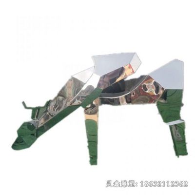 不锈钢几何小鹿户外雕塑