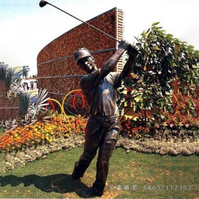 打高尔夫球人物城市铜雕