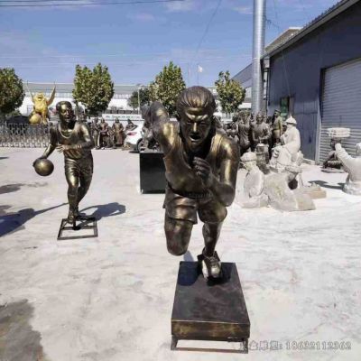 打篮球公园人物铜雕