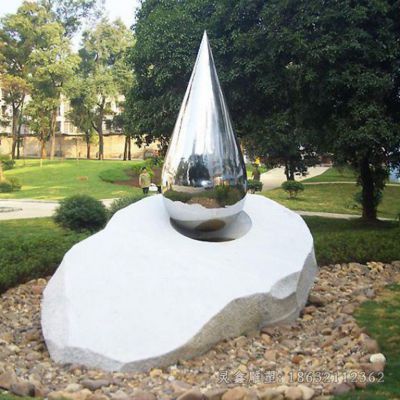 不锈钢镜面水滴商场雕塑