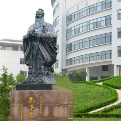 古代孔子户外人物铜雕