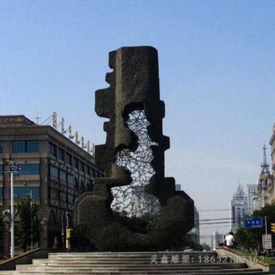 不锈钢抽象钥匙广场雕塑