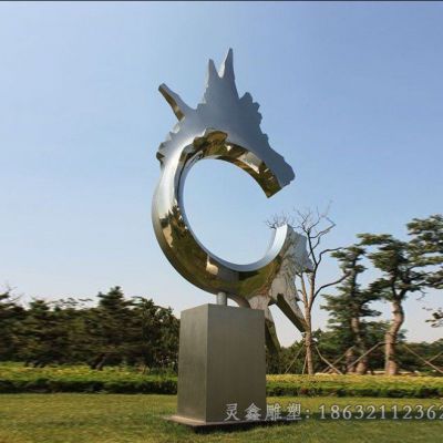 不锈钢抽象镜面广场雕塑