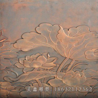 浮雕荷花广场景观铜雕
