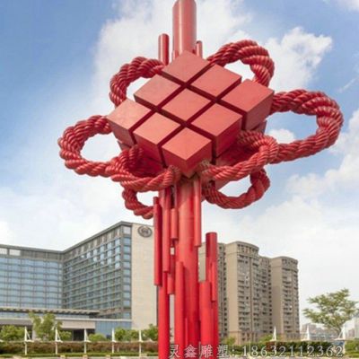 不锈钢中国结广场雕塑