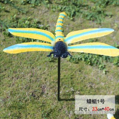 不锈钢彩绘蜻蜓城市雕塑