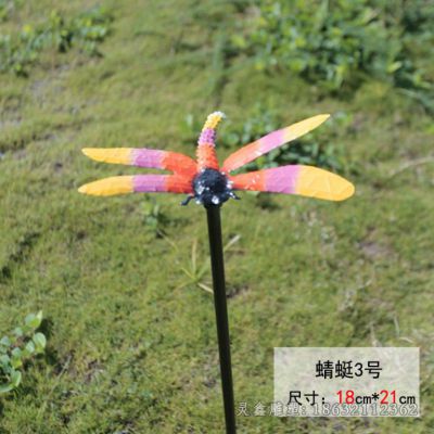 不锈钢彩绘蜻蜓户外雕塑