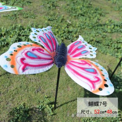 不锈钢彩绘蝴蝶园林雕塑