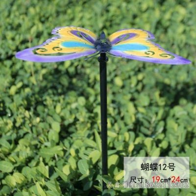 不锈钢彩绘蝴蝶别墅雕塑