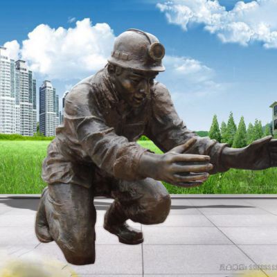 消防员户外人物景观铜雕