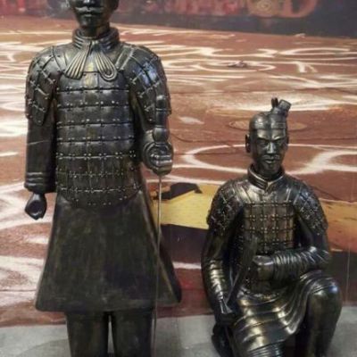 兵马俑庭院景观人物铜雕