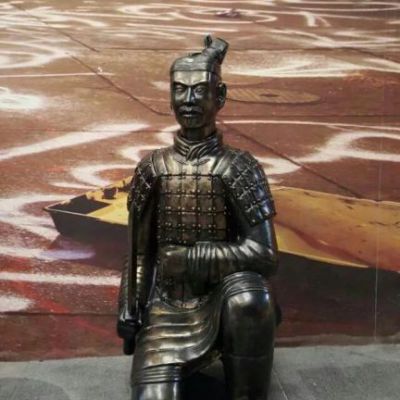 兵马俑景区景观人物铜雕