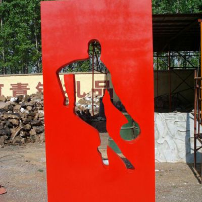 不锈钢抽象打篮球城市雕塑