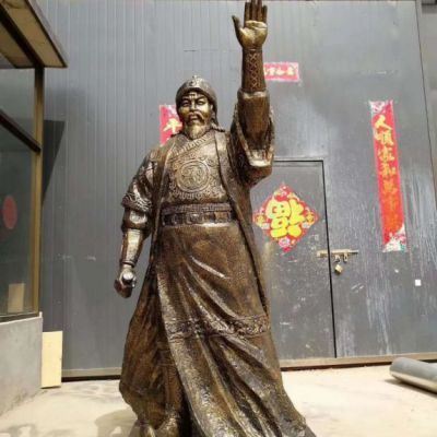 成吉思汗政治家庭院铜雕