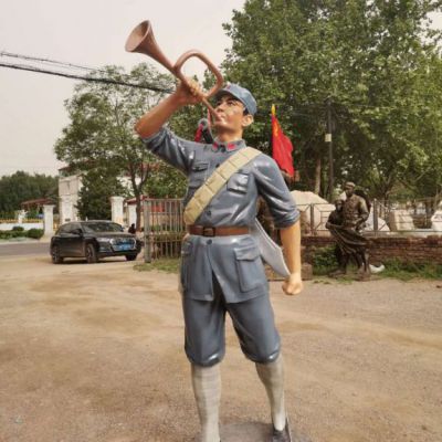 吹冲锋号红军商场铜雕