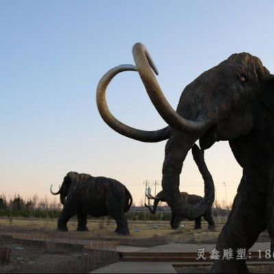 卷鼻大象校园动物铜雕