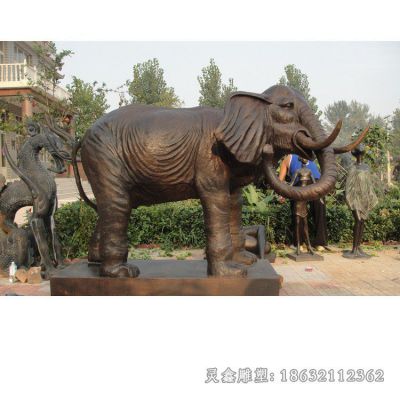 卷鼻大象校园景观铜雕
