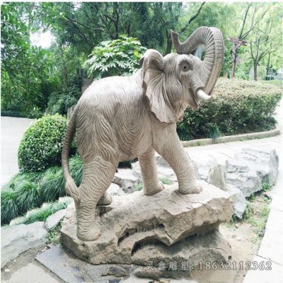 卷鼻大象小区景观铜雕