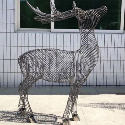 镂空鹿小区不锈钢雕塑