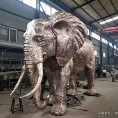 古铜色大象校园动物铜雕