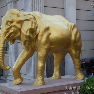 金色大象广场动物铜雕