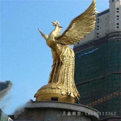金色凤凰广场景观铜雕