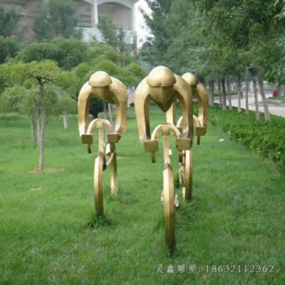 不锈钢抽象自行车庭院雕塑