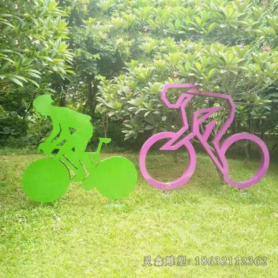 不锈钢抽象自行车商场雕塑
