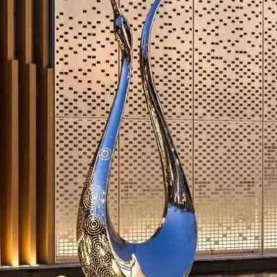 不锈钢抽象天鹅商场雕塑