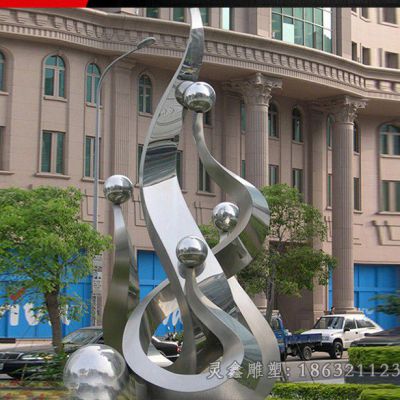 不锈钢抽象跳舞小区景观雕塑