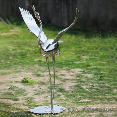 不锈钢抽象仙鹤商场雕塑