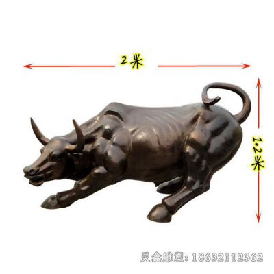 华尔街牛街边景观铜雕