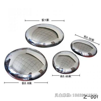 不锈钢镜面鹅卵石广场雕塑